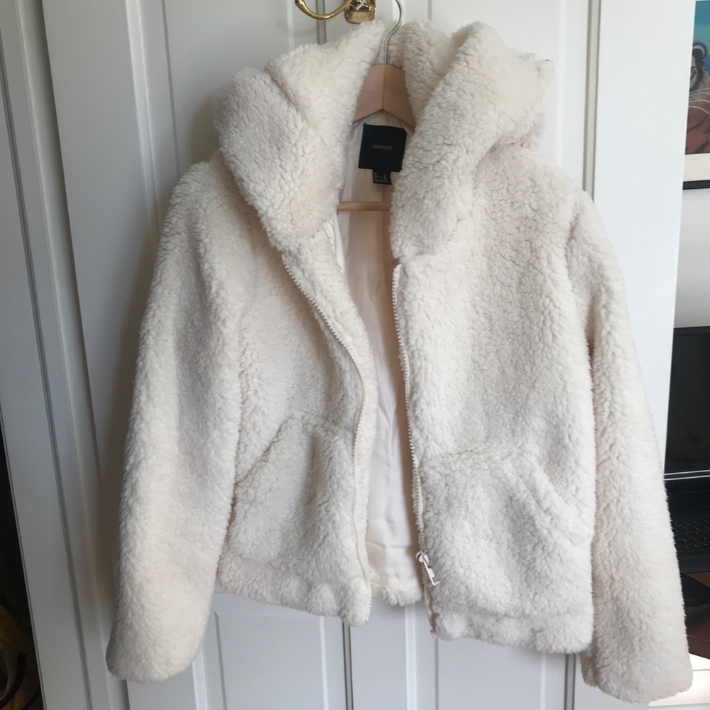 White teddy coat